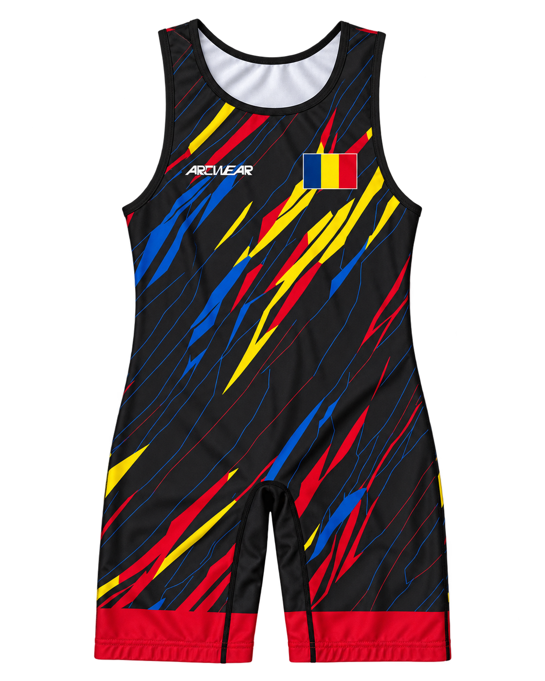 Dres ARCWEAR Tricolor Roșu, cu accente roșii, galbene și albastre